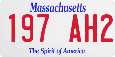 MA license plate 197AH2
