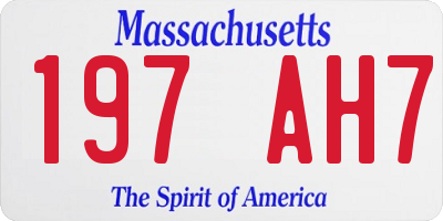MA license plate 197AH7