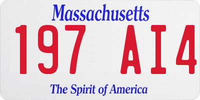 MA license plate 197AI4