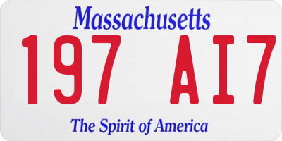 MA license plate 197AI7