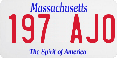 MA license plate 197AJ0