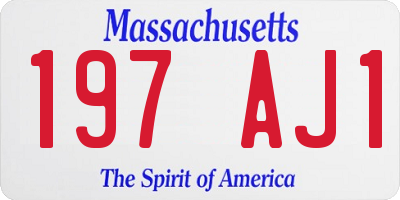 MA license plate 197AJ1