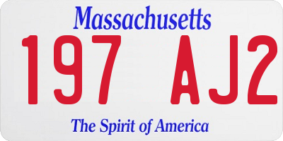 MA license plate 197AJ2