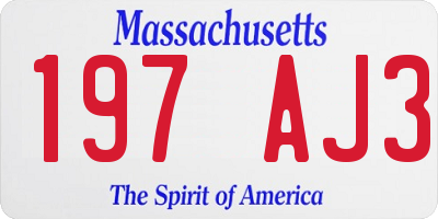 MA license plate 197AJ3