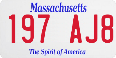 MA license plate 197AJ8