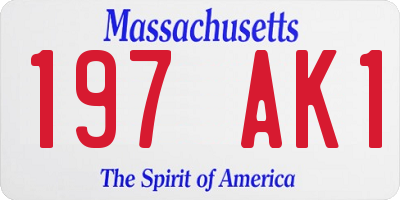 MA license plate 197AK1