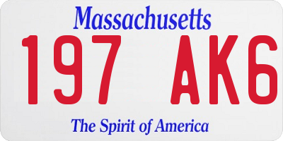 MA license plate 197AK6