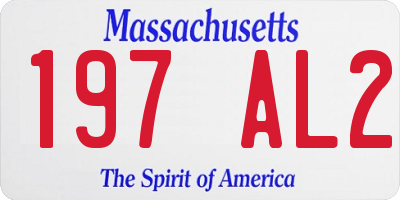 MA license plate 197AL2