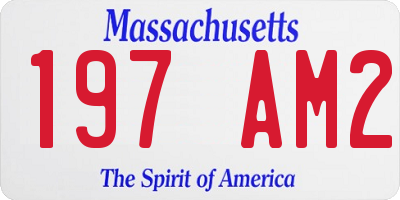 MA license plate 197AM2
