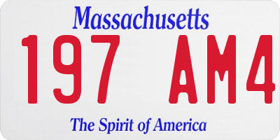 MA license plate 197AM4