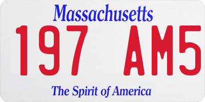 MA license plate 197AM5