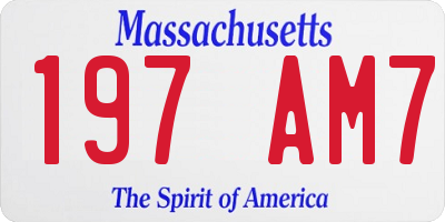 MA license plate 197AM7