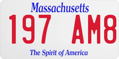 MA license plate 197AM8