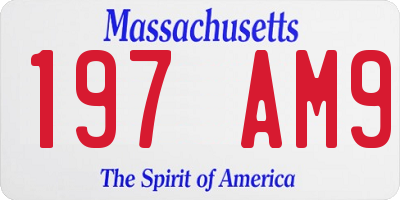 MA license plate 197AM9