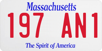 MA license plate 197AN1