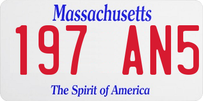MA license plate 197AN5