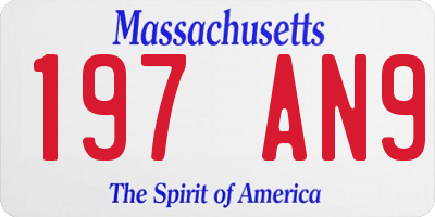MA license plate 197AN9