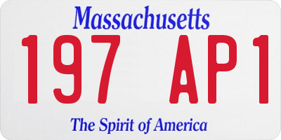 MA license plate 197AP1
