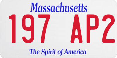 MA license plate 197AP2