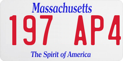 MA license plate 197AP4