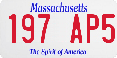 MA license plate 197AP5