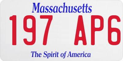MA license plate 197AP6