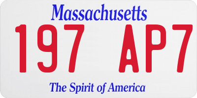 MA license plate 197AP7