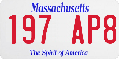 MA license plate 197AP8