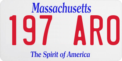 MA license plate 197AR0
