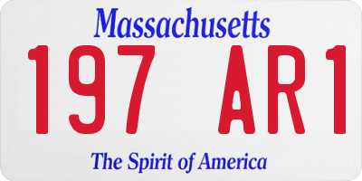 MA license plate 197AR1