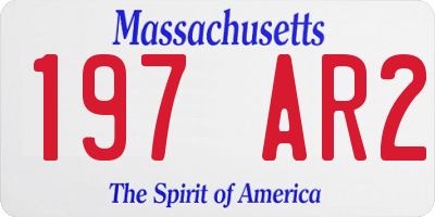 MA license plate 197AR2