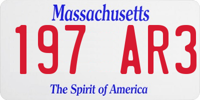 MA license plate 197AR3