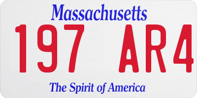 MA license plate 197AR4