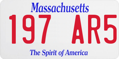 MA license plate 197AR5