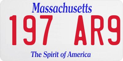 MA license plate 197AR9