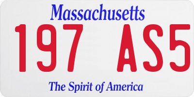 MA license plate 197AS5