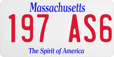 MA license plate 197AS6