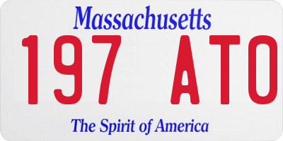 MA license plate 197AT0