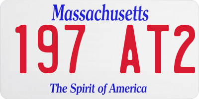 MA license plate 197AT2