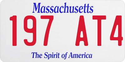 MA license plate 197AT4
