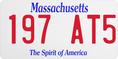 MA license plate 197AT5