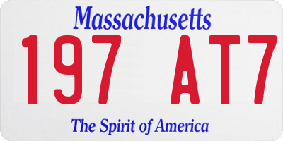 MA license plate 197AT7
