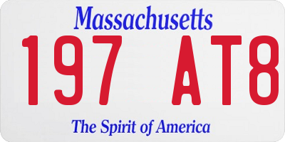 MA license plate 197AT8