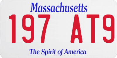 MA license plate 197AT9