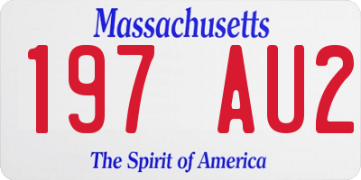 MA license plate 197AU2