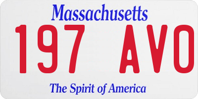 MA license plate 197AV0