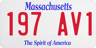 MA license plate 197AV1