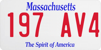 MA license plate 197AV4