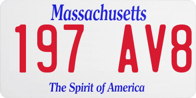 MA license plate 197AV8