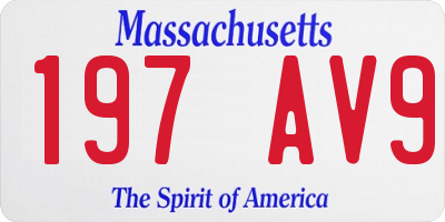 MA license plate 197AV9